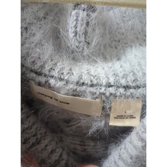 Sleeping On Snow Anthropologie Nordic Fuzzy Off The Shoulder Sweater - Picture 4 of 5